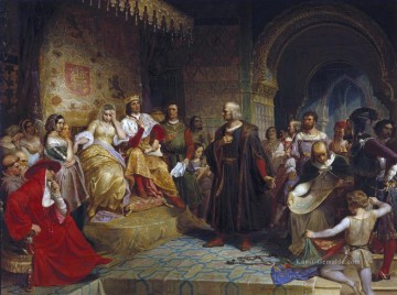 Kolumbus vor der Königin Emanuel Leutze Ölgemälde